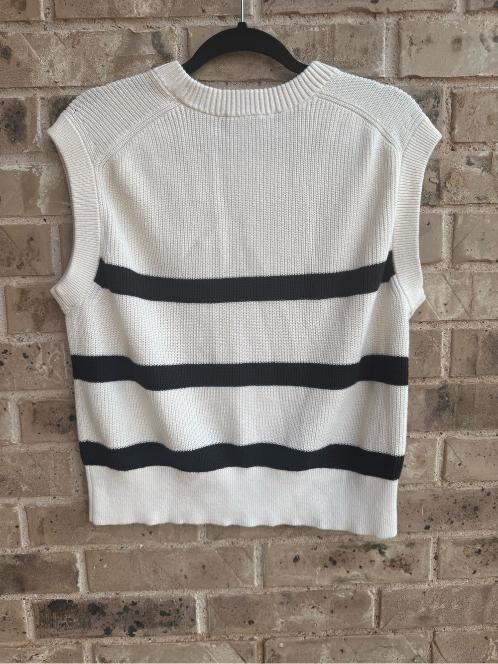 Everlane THE COTTON SUMMER SWEATER TANK Size M Black striped - Picture 5 of 11